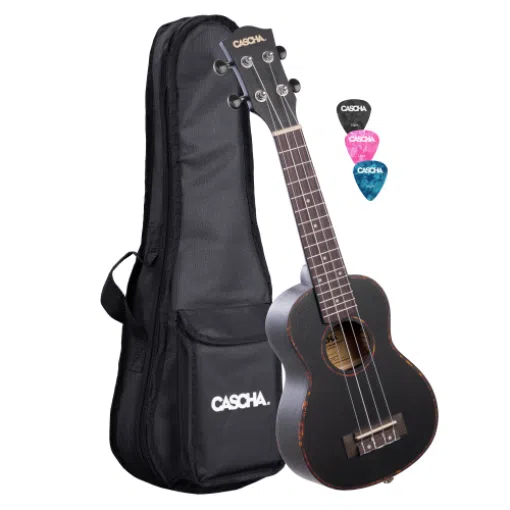 CASCHA Ukulele Soprano Mahogany Black