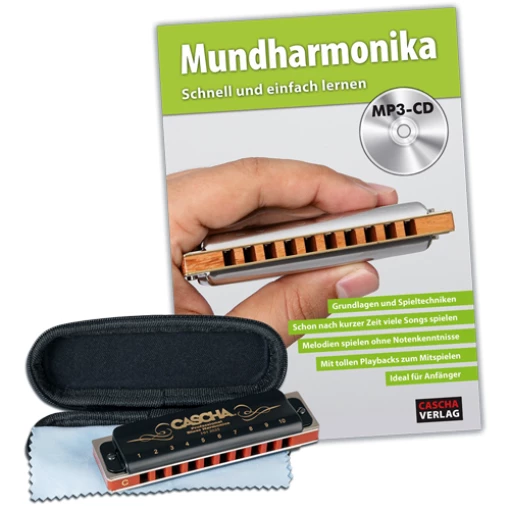 Harmonica Pro Blues Set + Book F + CD CASCHA