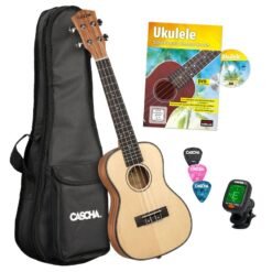 Ukukeke Solid Top Concert Premium Bundle Set CASCHA