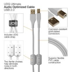 UDG Cable USB Blanc 2m. coudé