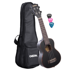 CASCHA Ukulele Soprano Mahogany Black