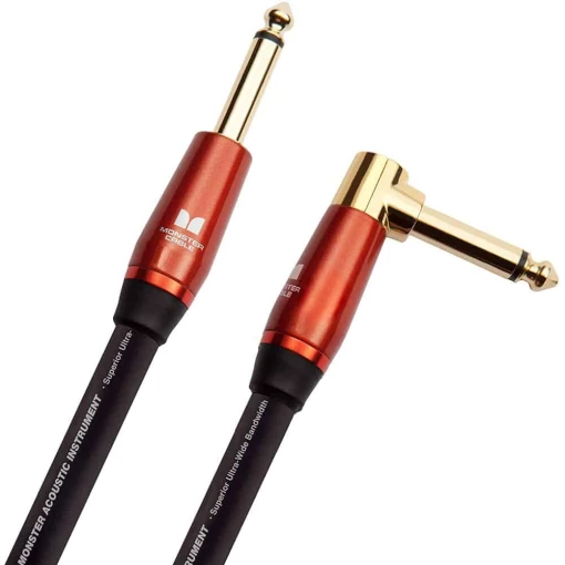 Monster Acoustic Câble d’instrument – Jack coudé vers Jack droit 3.7m