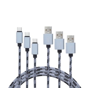 PACK de 3 Cables  USB A-USB C