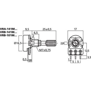 Monacor Potentiomètre 100k Lin