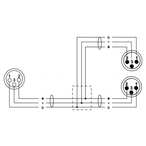 CORDIAL CFY 0.3 FMM câble Y-XLR, 0.3m