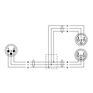 CORDIAL CFY 0.3 MFF - Y- XLR, 0.3m